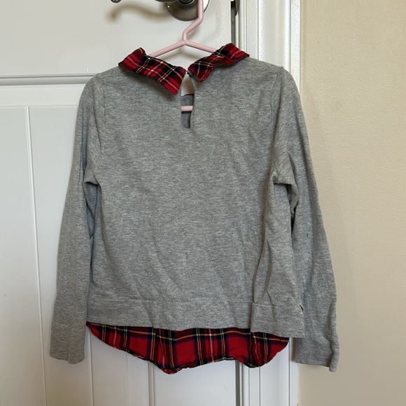 J. Crew CrewCuts sweater and flannel combination. - Picture 2 of 4